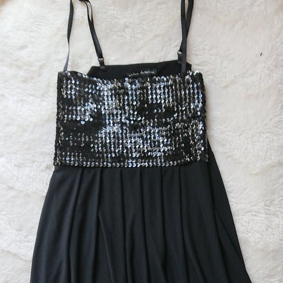 Black Sequin flare top (Urban Behavior) M - Picture 1 of 4